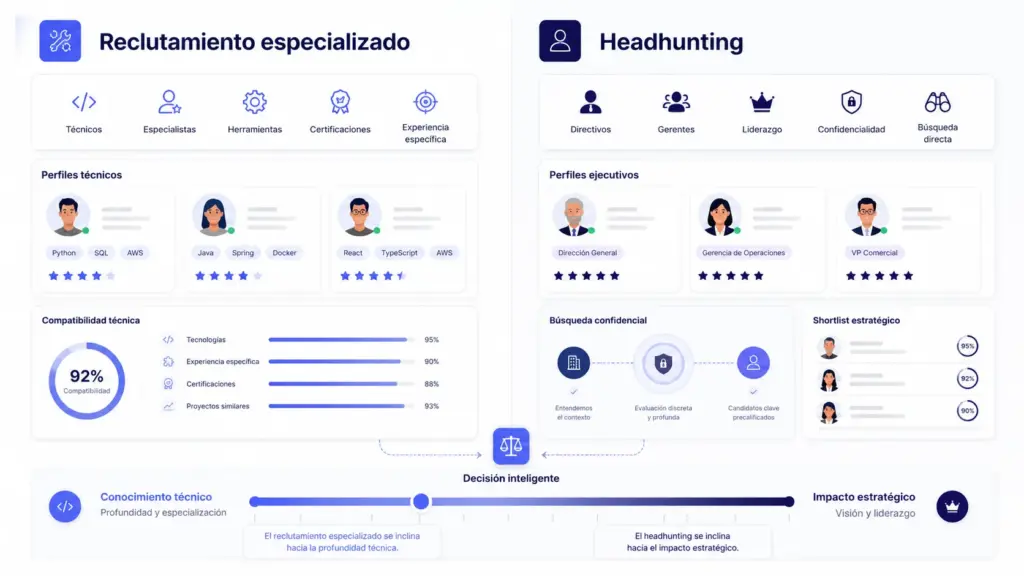 reclutamiento especializado vs headhunting para empresas